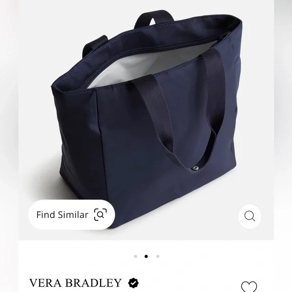 NWT: Vera Bradley: Nylon Navy Lunch insulated Tote Bag - Peacoat - Picture 6 of 11